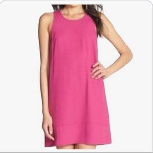 Leith bright pink high neck shift dress M